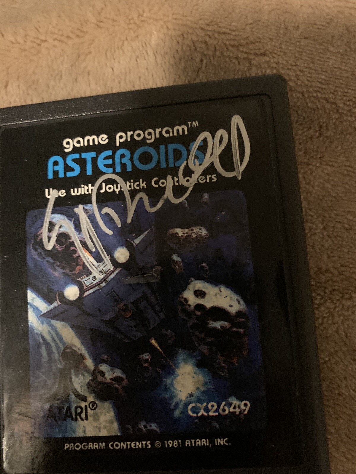 Nolan Bushnell Atari Founder signed Atari Asteroids Game 2600 PSA/DNA COA