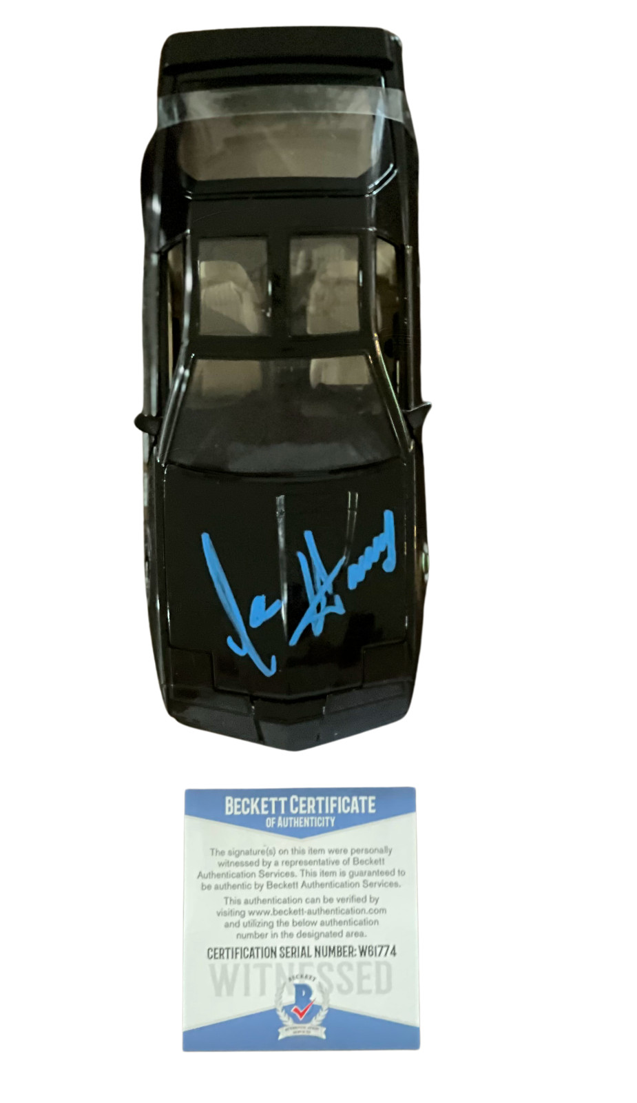 DAVID HASSELHOFF SIGNED AUTOGRAPH KITT 1:24 DIECAST CAR – KNIGHT RIDE BECKETT 8