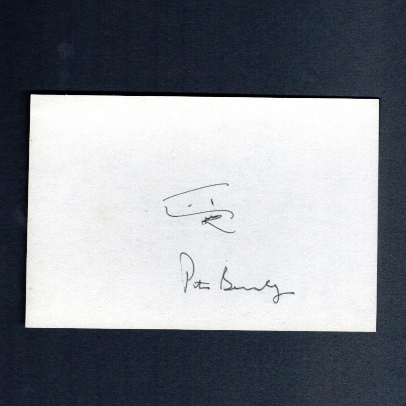 JAWS Author PETER BENCHLEY Drawn & Signed 4X6 Shark Sketch Autograph w/ COA Rare