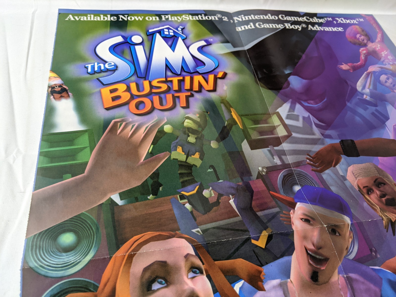 EA Games 2003 The Sims Bustin Out Welcome to the Neighborhood Retro Poster 20×14
