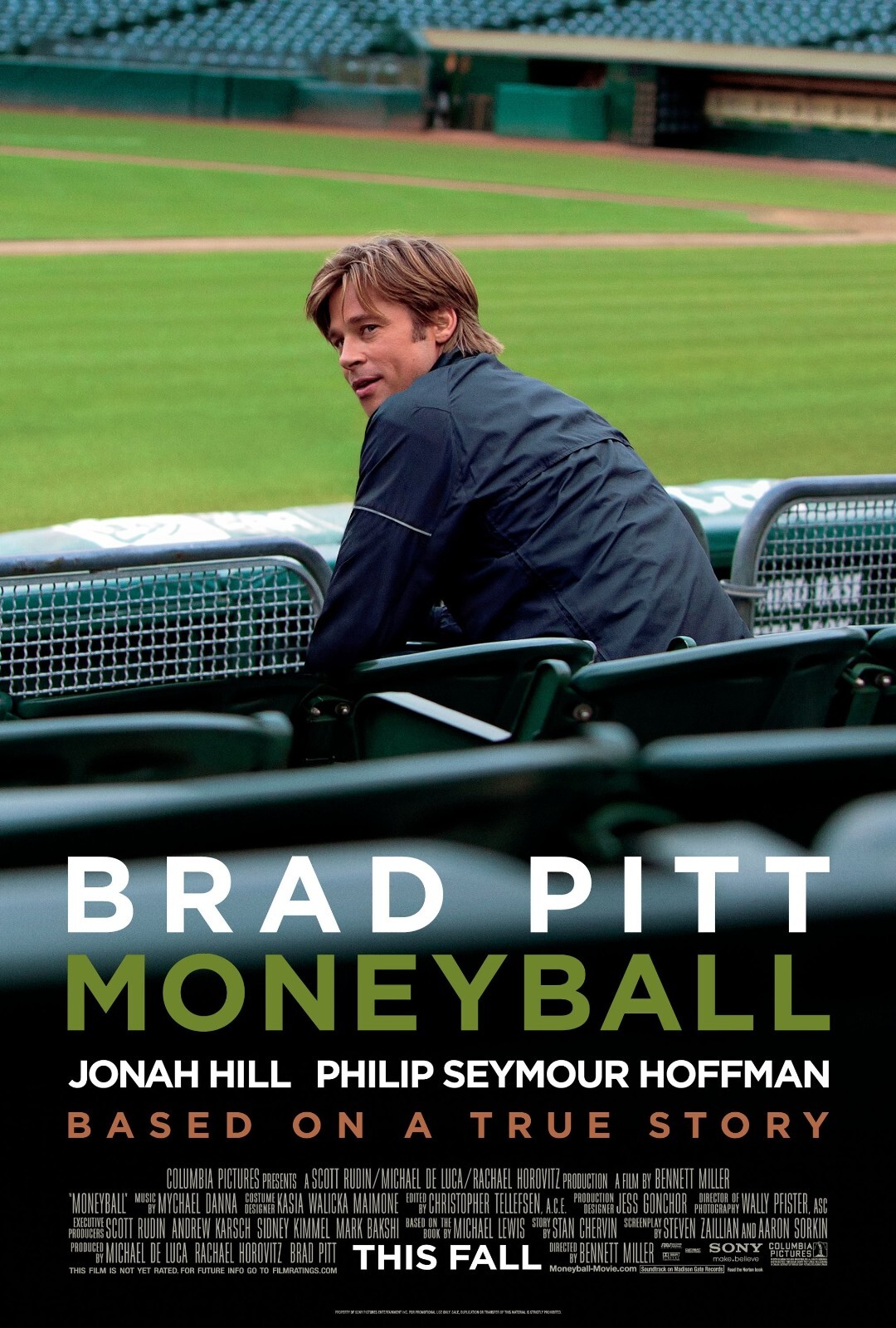 2011 Moneyball Movie Poster 11X17 Brad Pitt Jonah Hill Oakland Athletics ⚾🍿