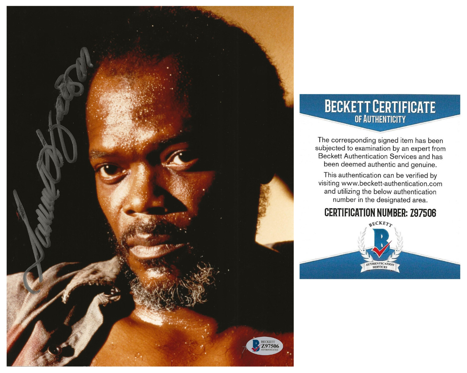 Samuel L Jackson actor signed Die Hard 8×10 photo Beckett COA autographed.