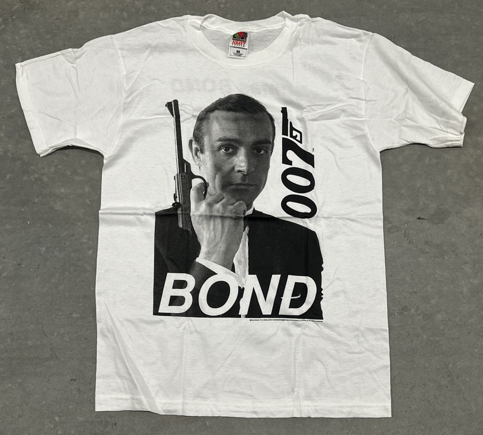 New Vintage James Bond Sean Connery Movie White T Shirt MEDIUM
