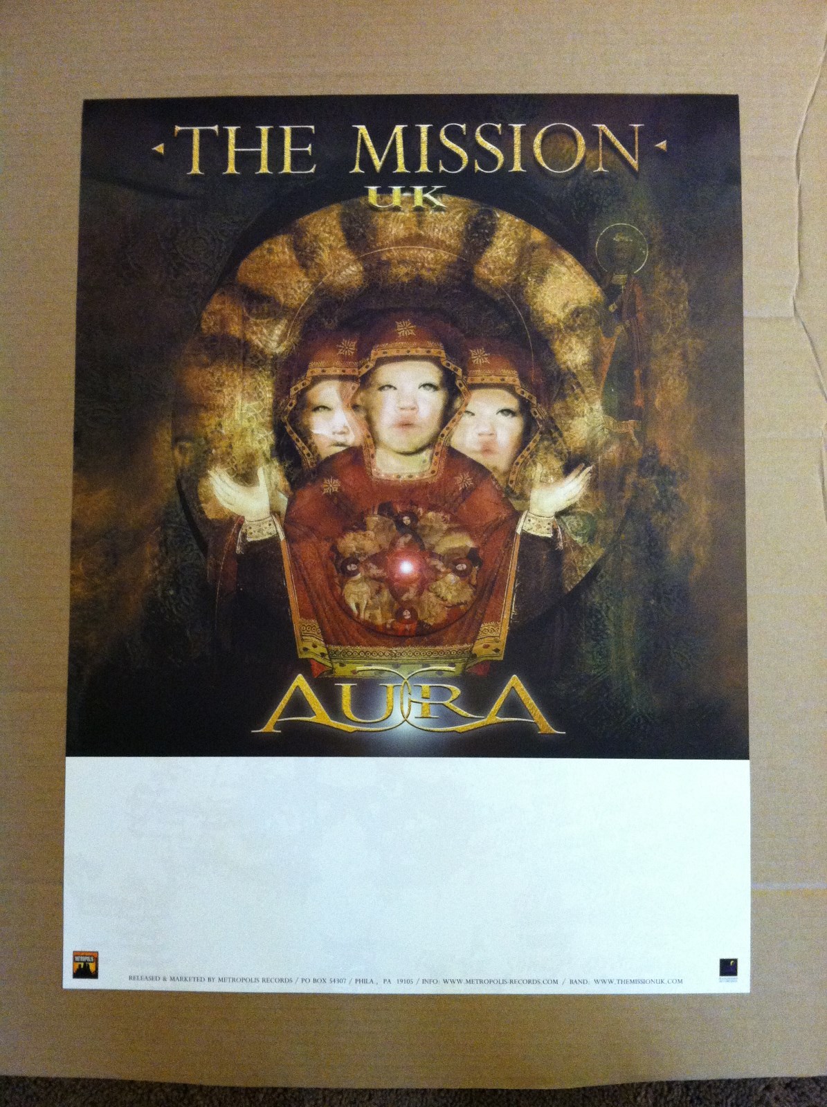 THE MISSION UK Retail 2001 PROMO POSTER for Aura CD USA 18×22 Never Display U.K.