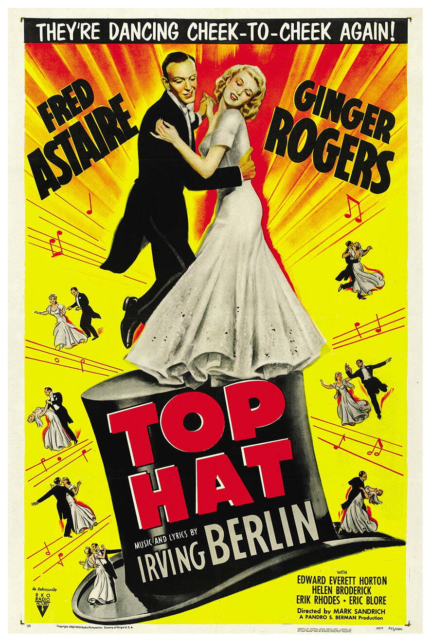 Top Hat 1935 – Fred Astaire – US – Classic Movie Poster