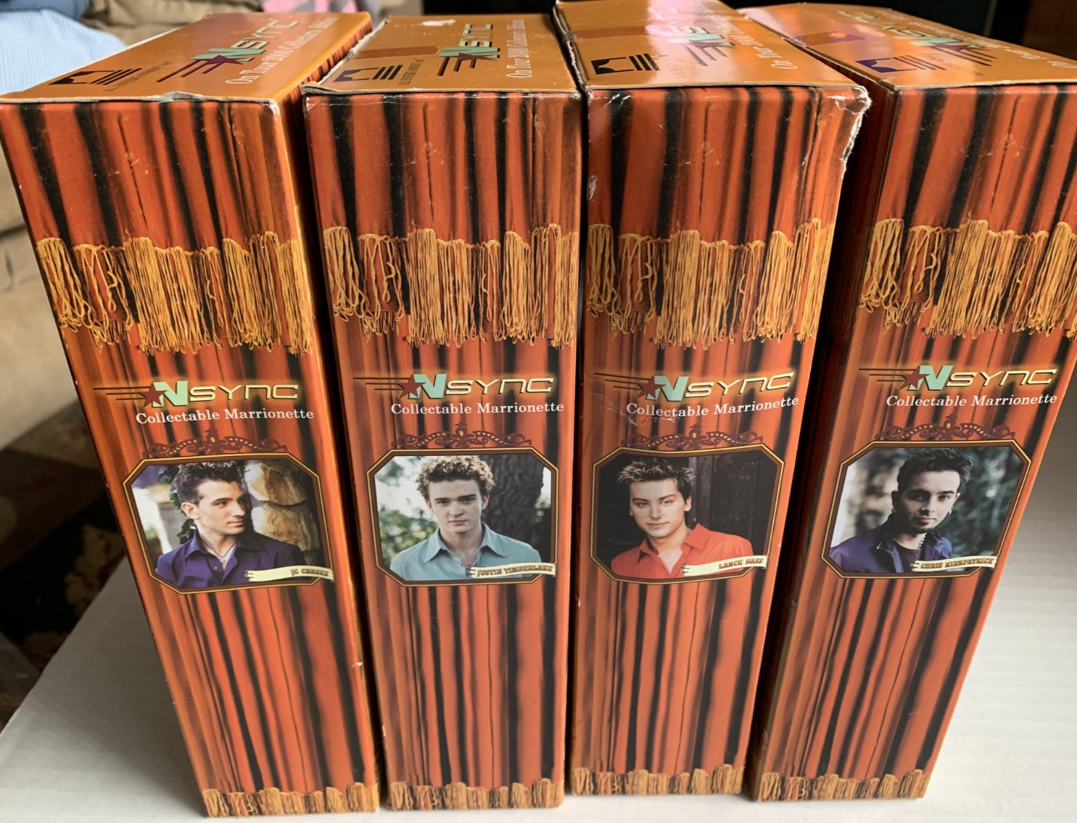 4 NSYNC On Tour 2000 Marionette Dolls Original Boxes Lance Chris JC Justin Y2K