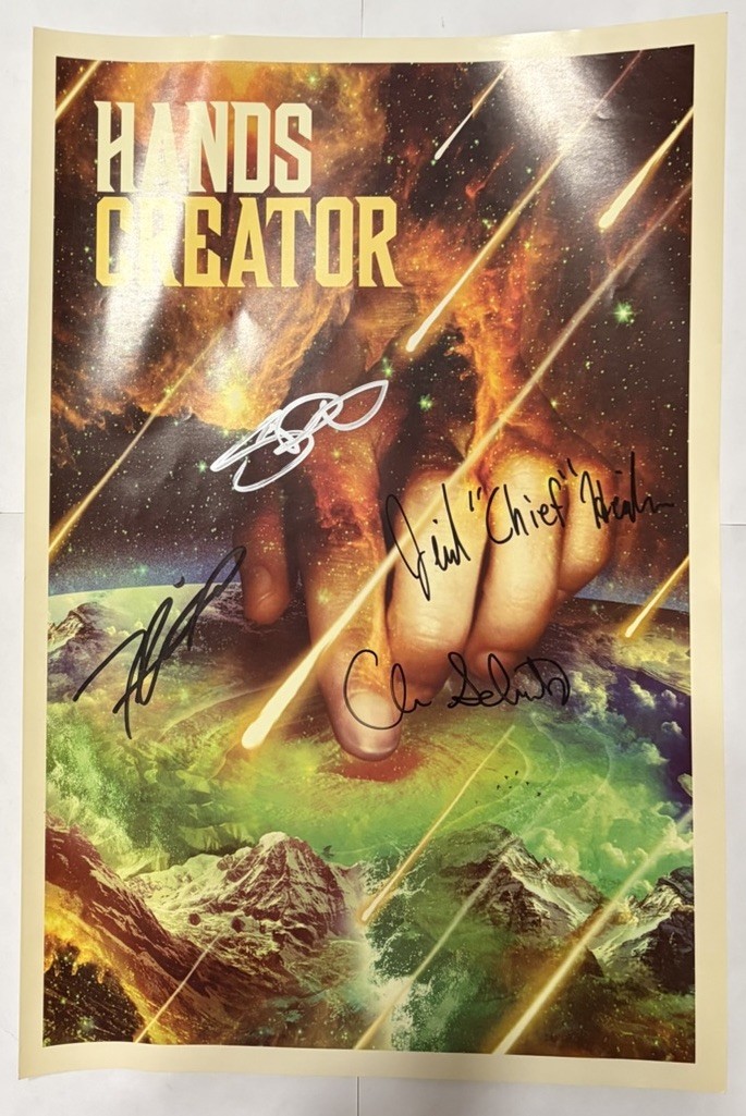 Hands Creator Signed Autographed 12×18 Poster Christian Metal Facedown 2009 VG