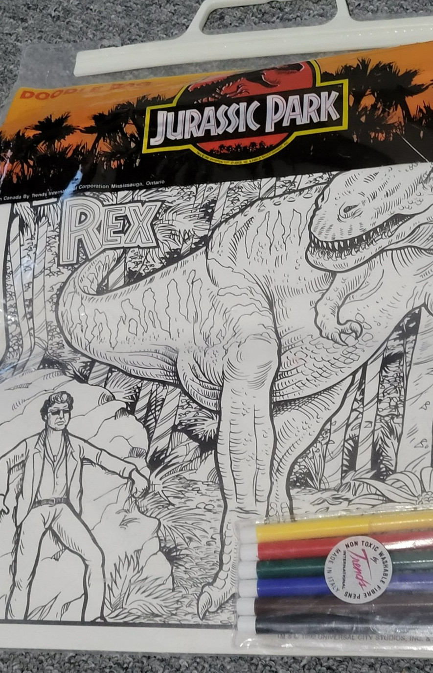 Retro Vintage 1992 Jurassic Park Doodle Bag Coloring Kit by Trends International