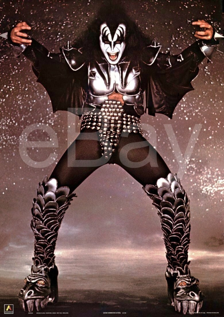 KISS Band Gene Simmons Glitter Background ANABAS 23 x 33 Inch RP Custom Poster