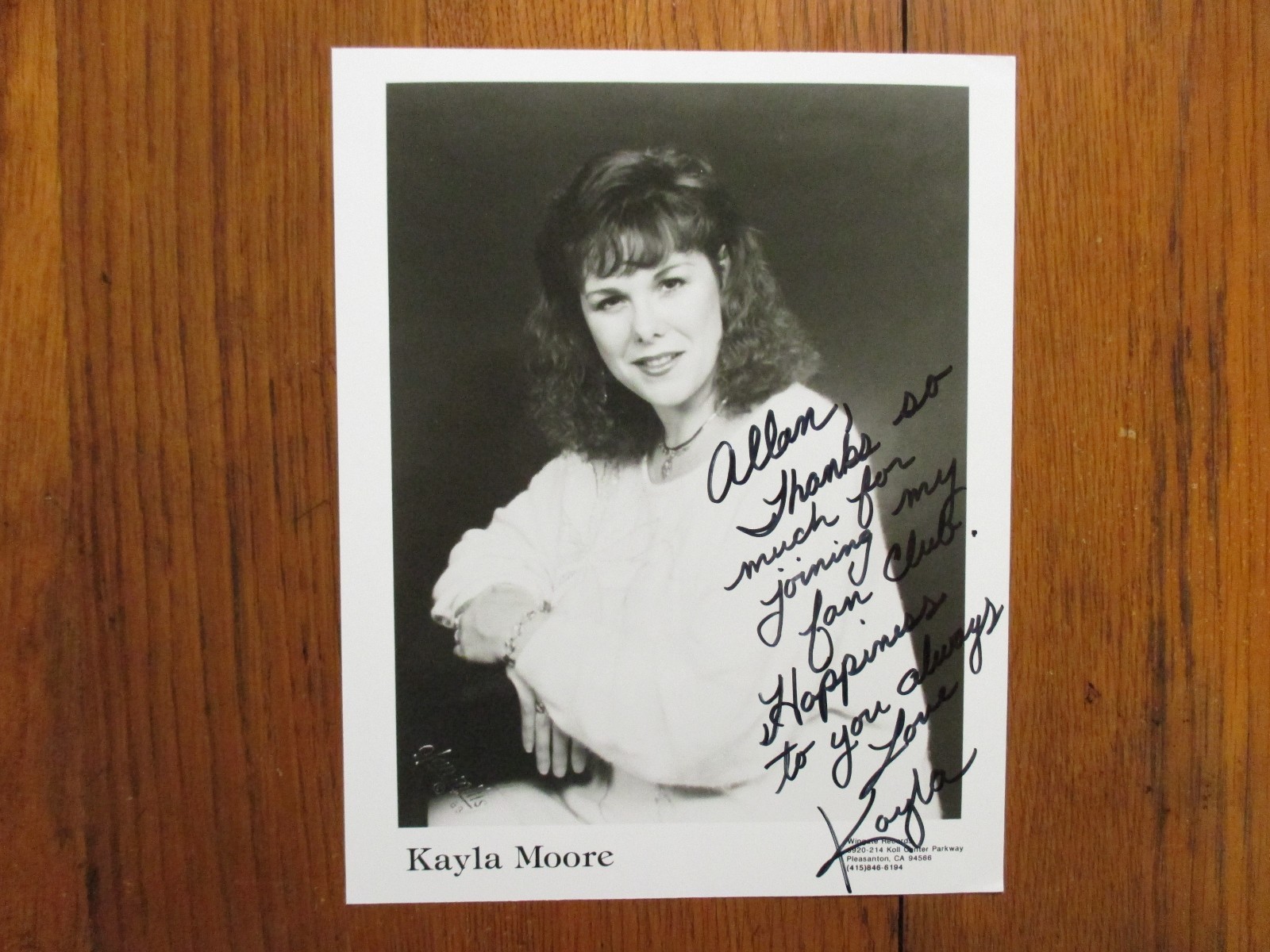 KAYLA MOORE (Band-“Southern Comfort”)Signed 8 X 10 Black And White Photo