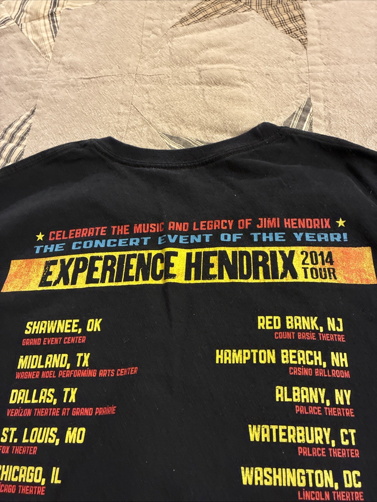 OFFICIAL 2014 Jimi Hendrix Experience Tribute Tour T-SHIRT Authentic Large