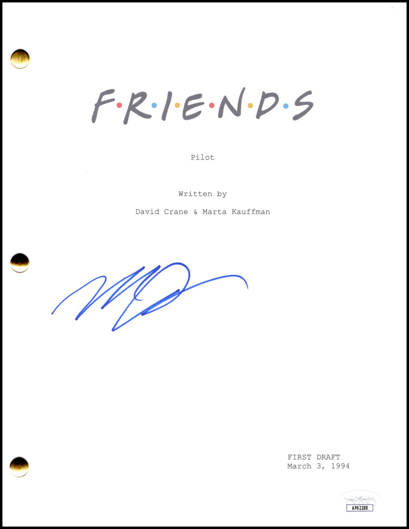 Matthew Perry Signed Autograph Friends Pilot Script – Chandler Bing w/ JSA COA