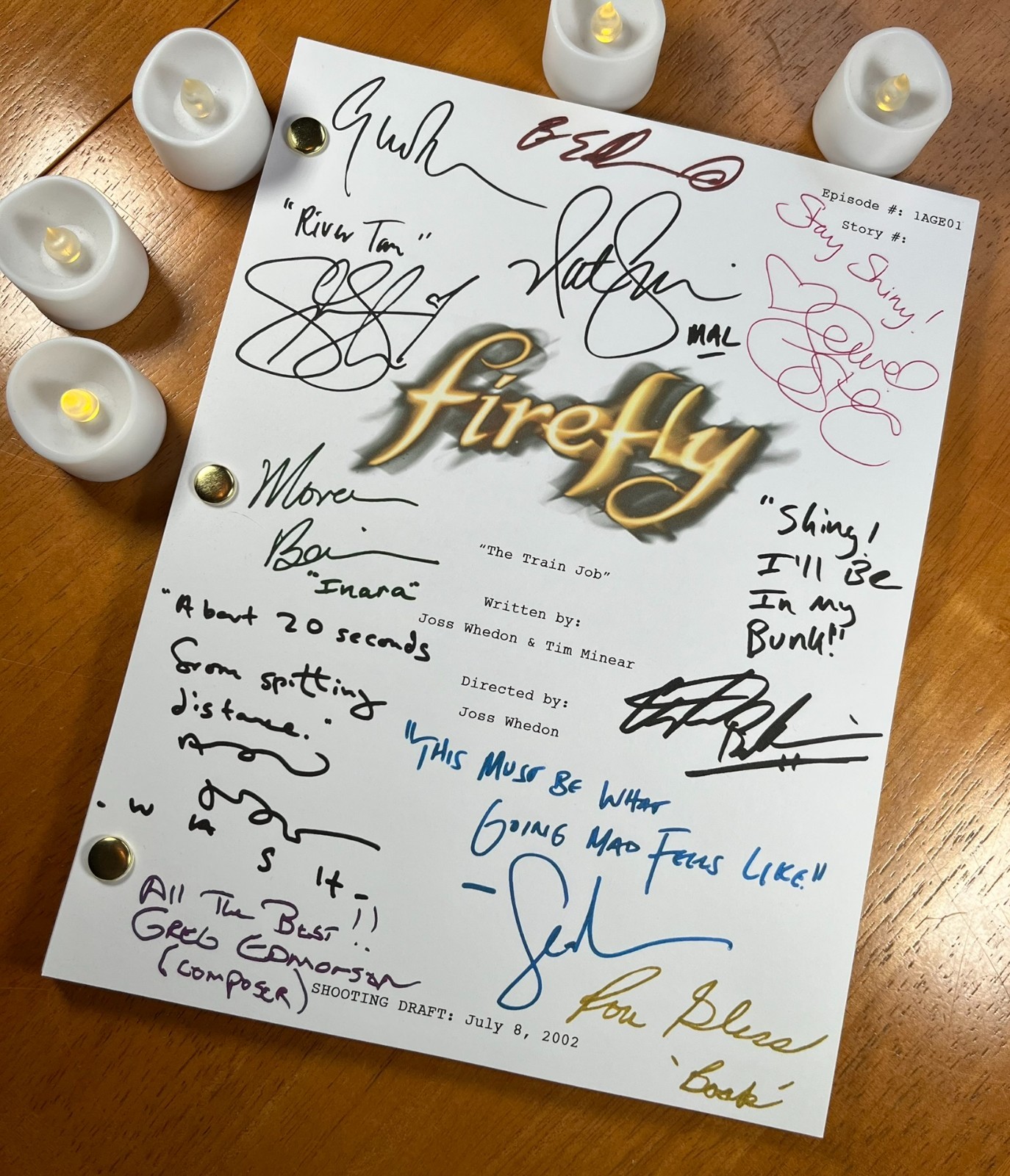Firefly Pilot & Series Finale Scripts Signed- Autograph Reprints- Firefly Show