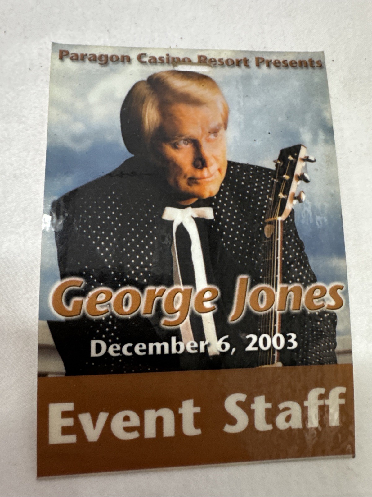 George Jones Concert Event Pass 2003 Paragon Casino ￼