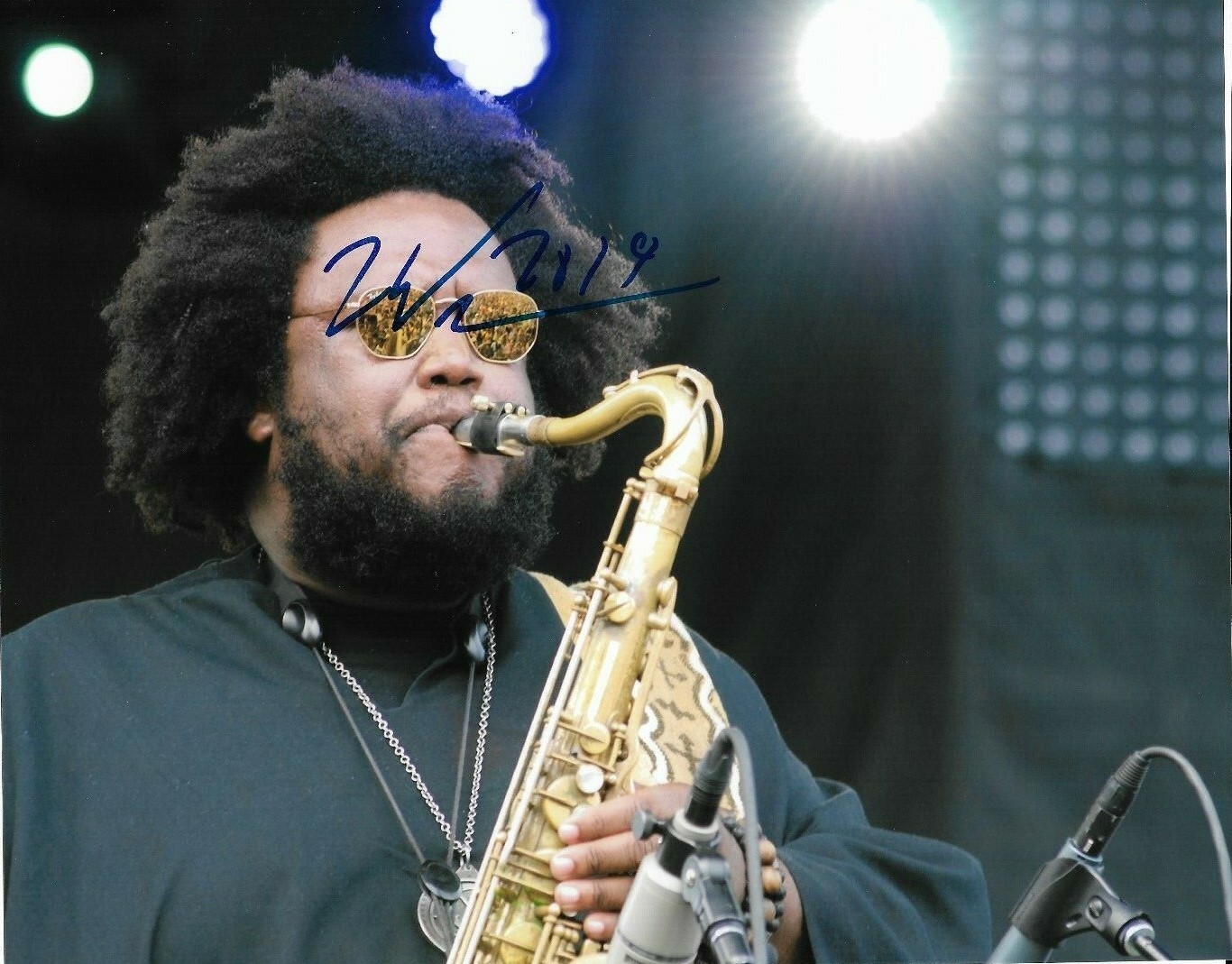 KAMASI WASHINGTON SIGNED 8X10 PHOTO HEAVEN AND EARTH THE EPIC JAZZ SAXOPHONE A