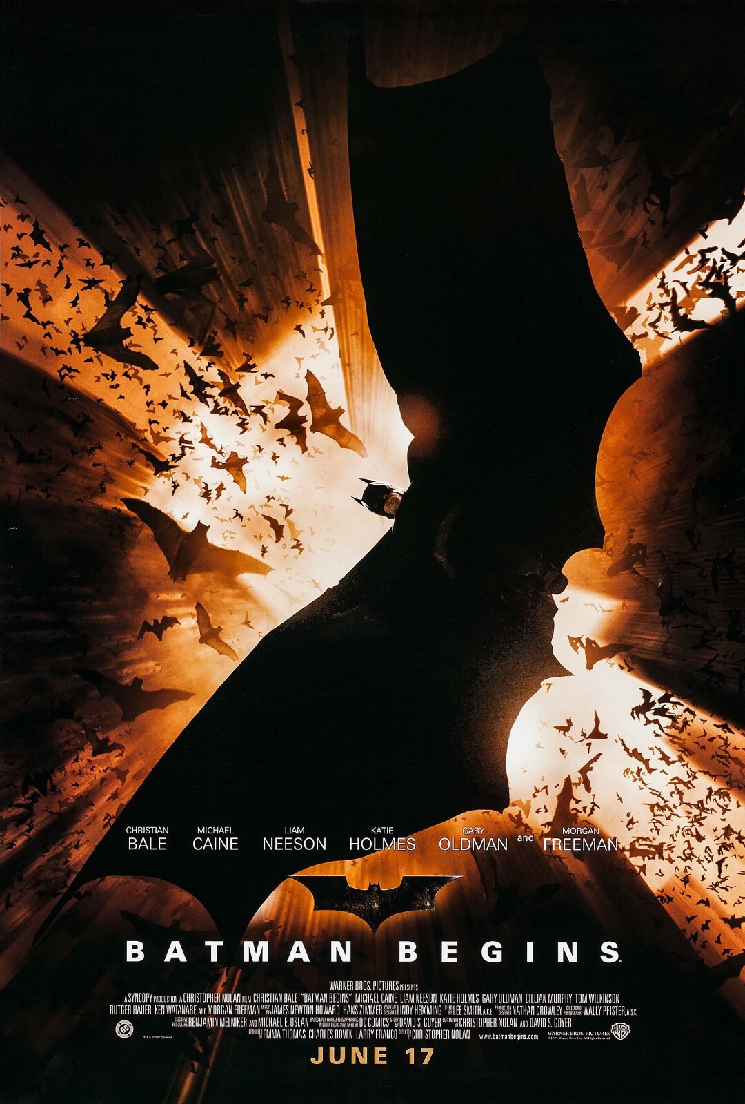 2005 Batman Begins Movie Poster 11X17 Christian Bale Bruce Wayne Dark Knight 🍿