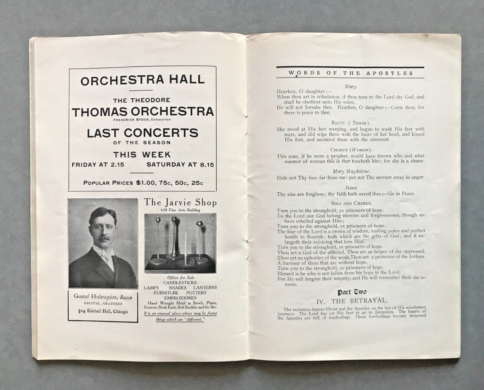 Pair of Theater Programs 1905 – 1908 Apollo Musical Club Chicago
