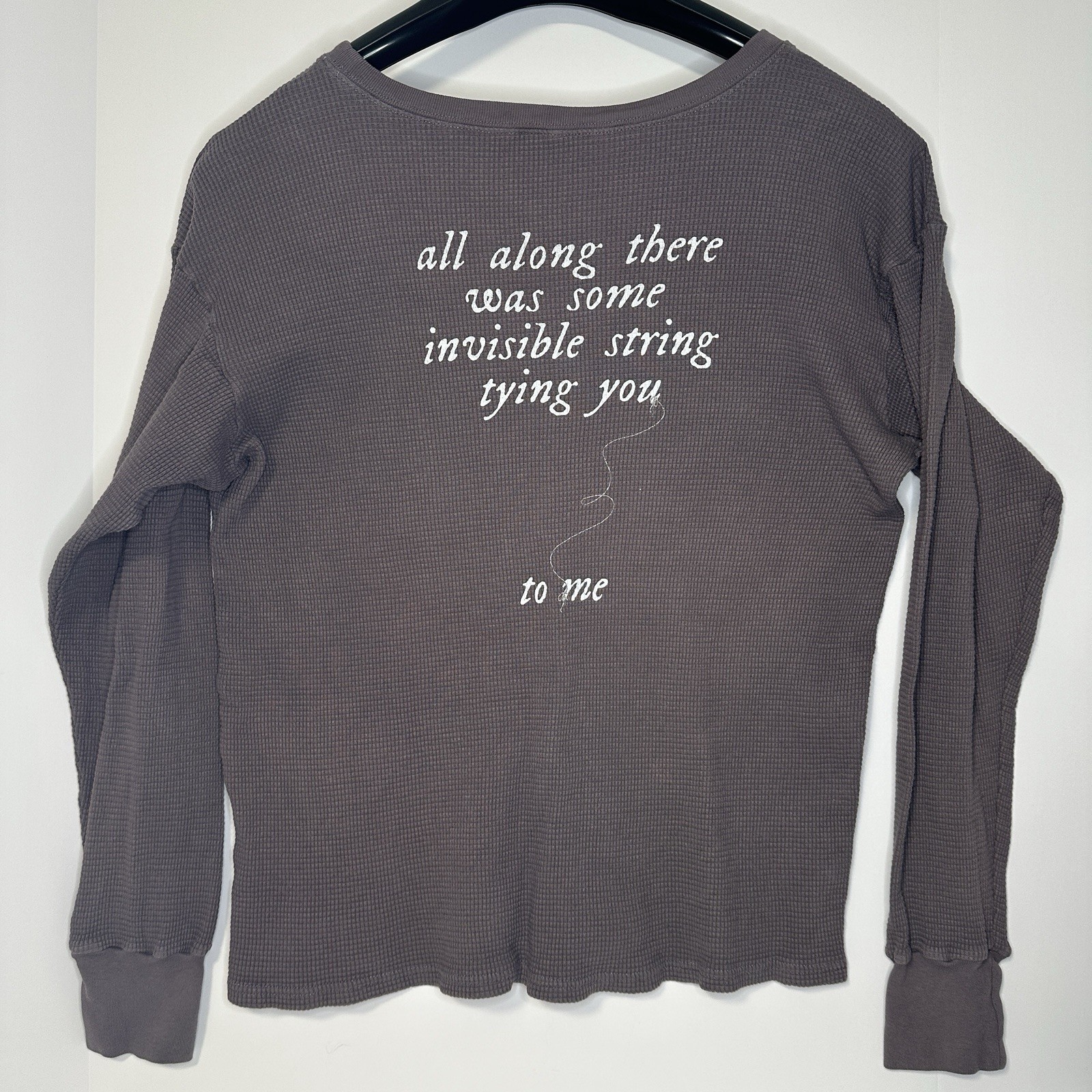 Rare Taylor Swift Invisible String Long Sleeve Thermal Stretch Waffle Shirt Sz M