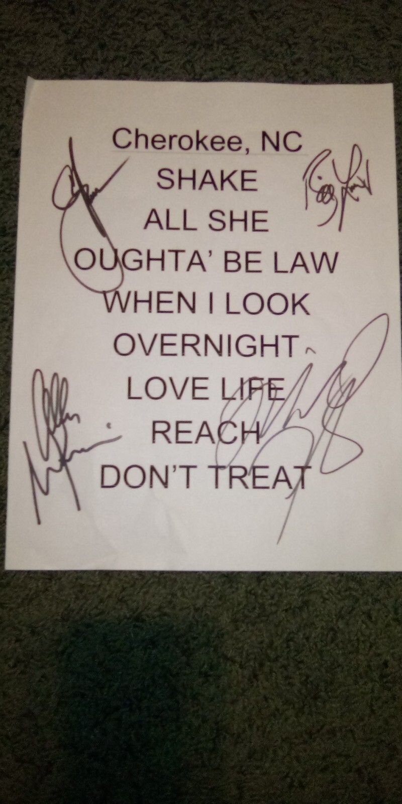 FIREHOUSE SIGNED AUTOGRAPHED SETLIST BILL LEVERTY CJ SNARE RIP NO GUITAR PICK