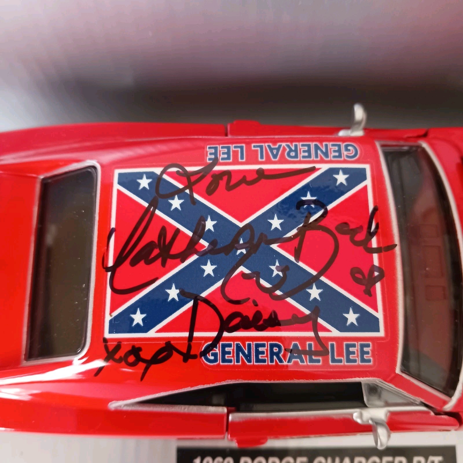 Catherine Bach signed Dukes of Hazzard Ben Jones Cooters Garage Diecast Car