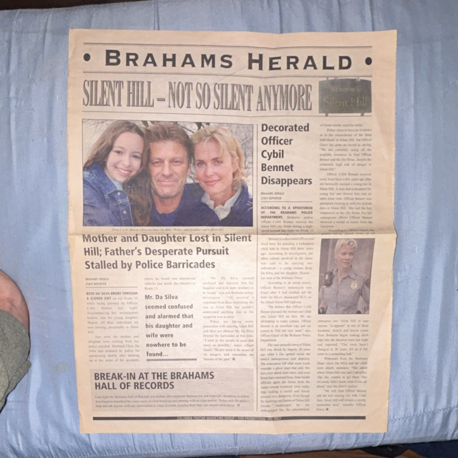 Silent Hill Brahams Herald Promotional Newspaper Movie Memorabilia