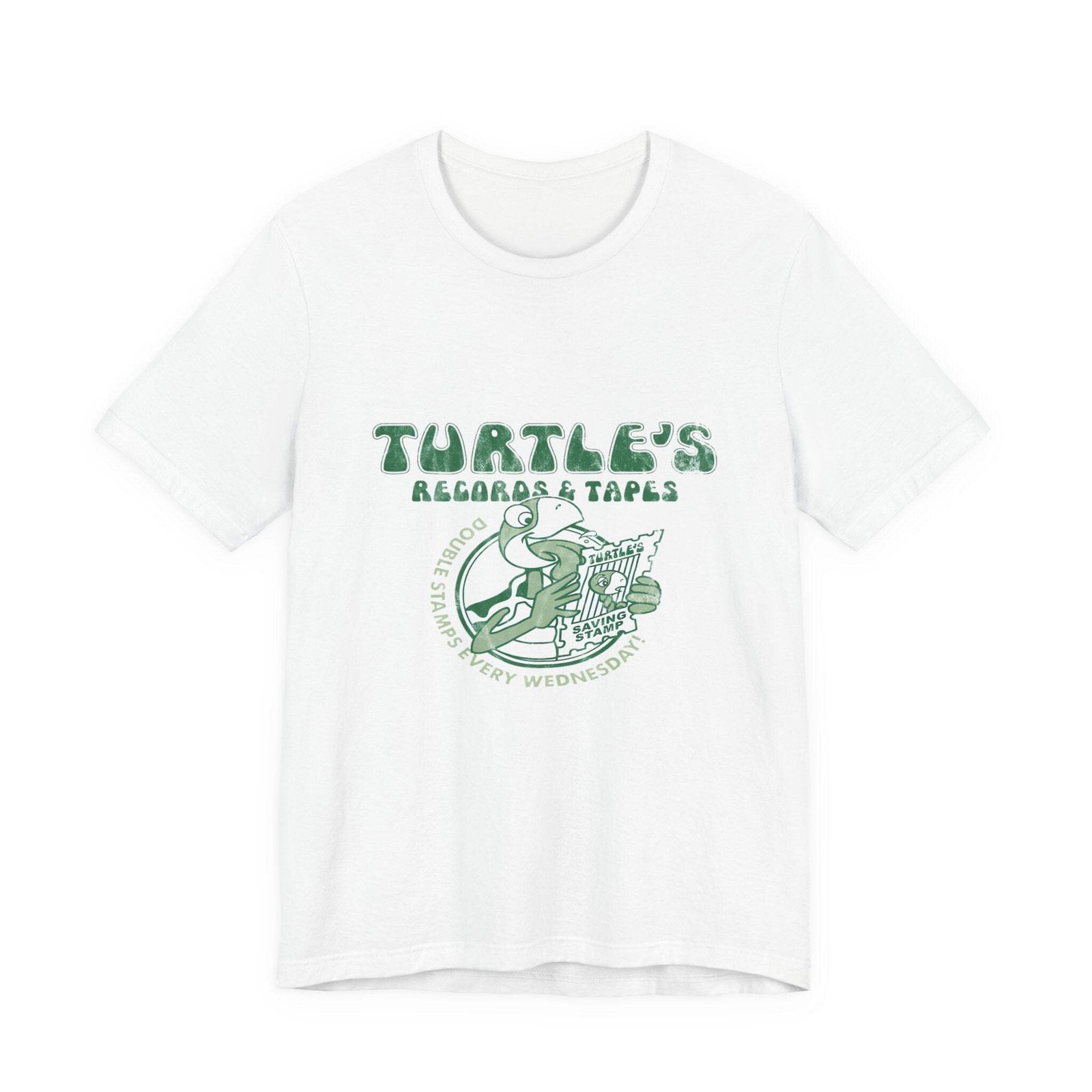 Vintage Turtles Records & Tapes Savings Stamps Logo Unisex Jersey Short Sleeve T