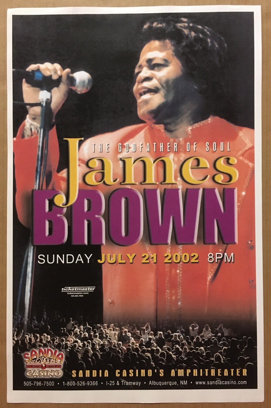 JAMES BROWN Vintage 2002 PROMO Concert Gig TOUR Poster New Mexico 11×17 USAl