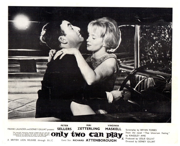 Only Two Can Play Lobby Card 1962 Peter Sellers Mai Zetterling vintage car
