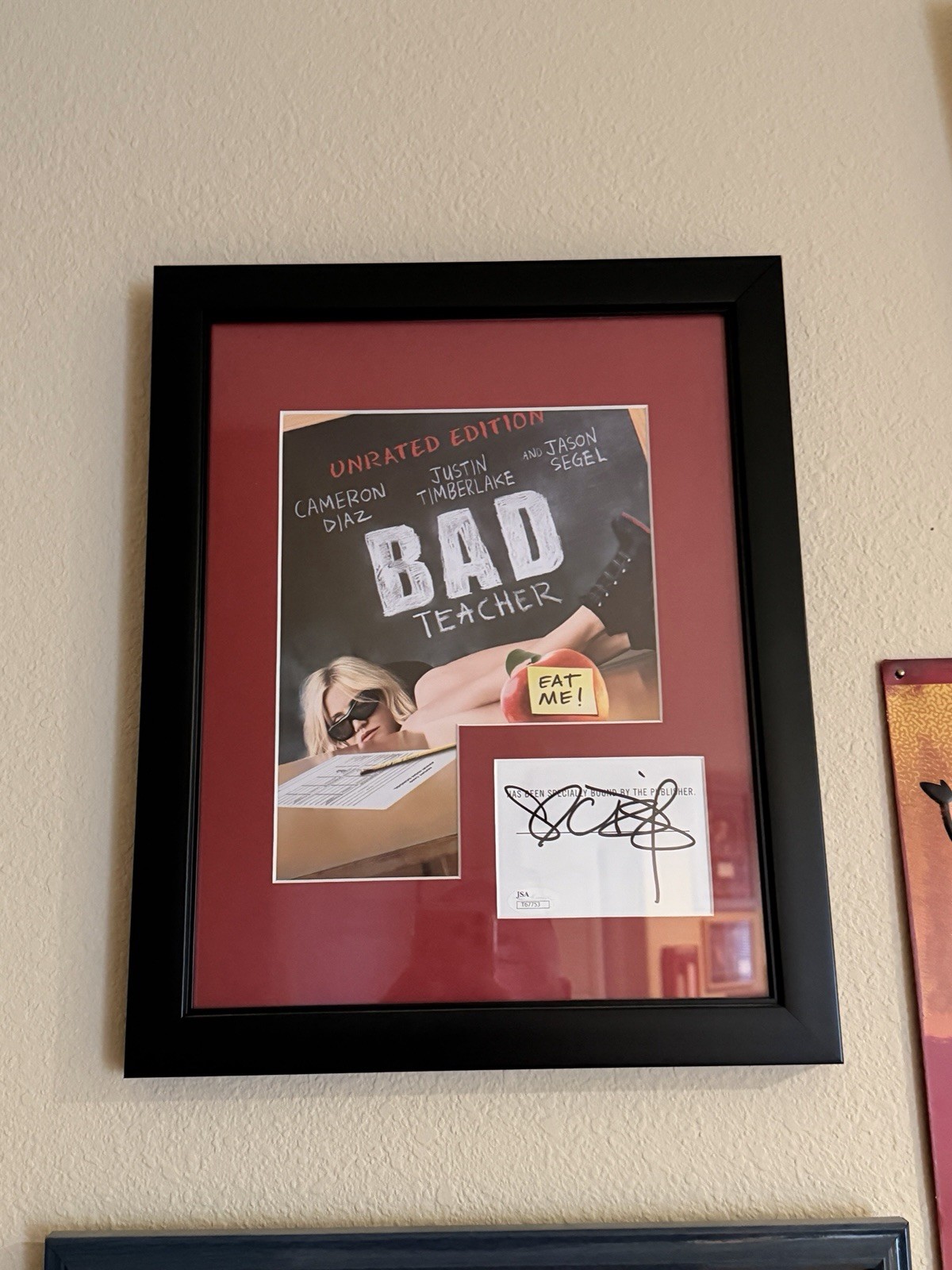 Cameron Diaz / Bad teacher/ Signed/ Autograph / Framed / JSA COA/ Premium Matt