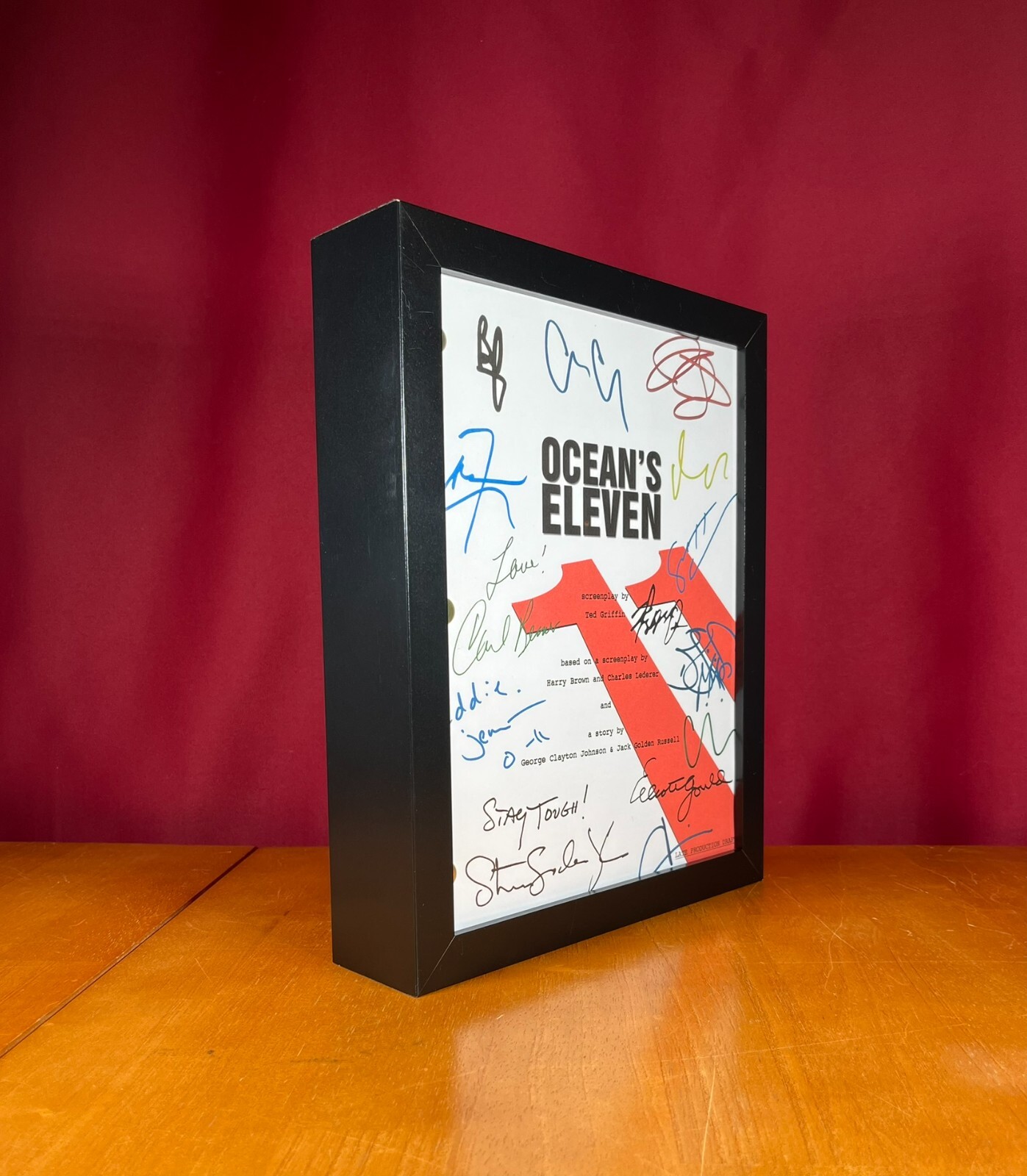 Ocean’s Eleven Script Signed- Autograph Reprints- George Clooney- Ocean’s 11