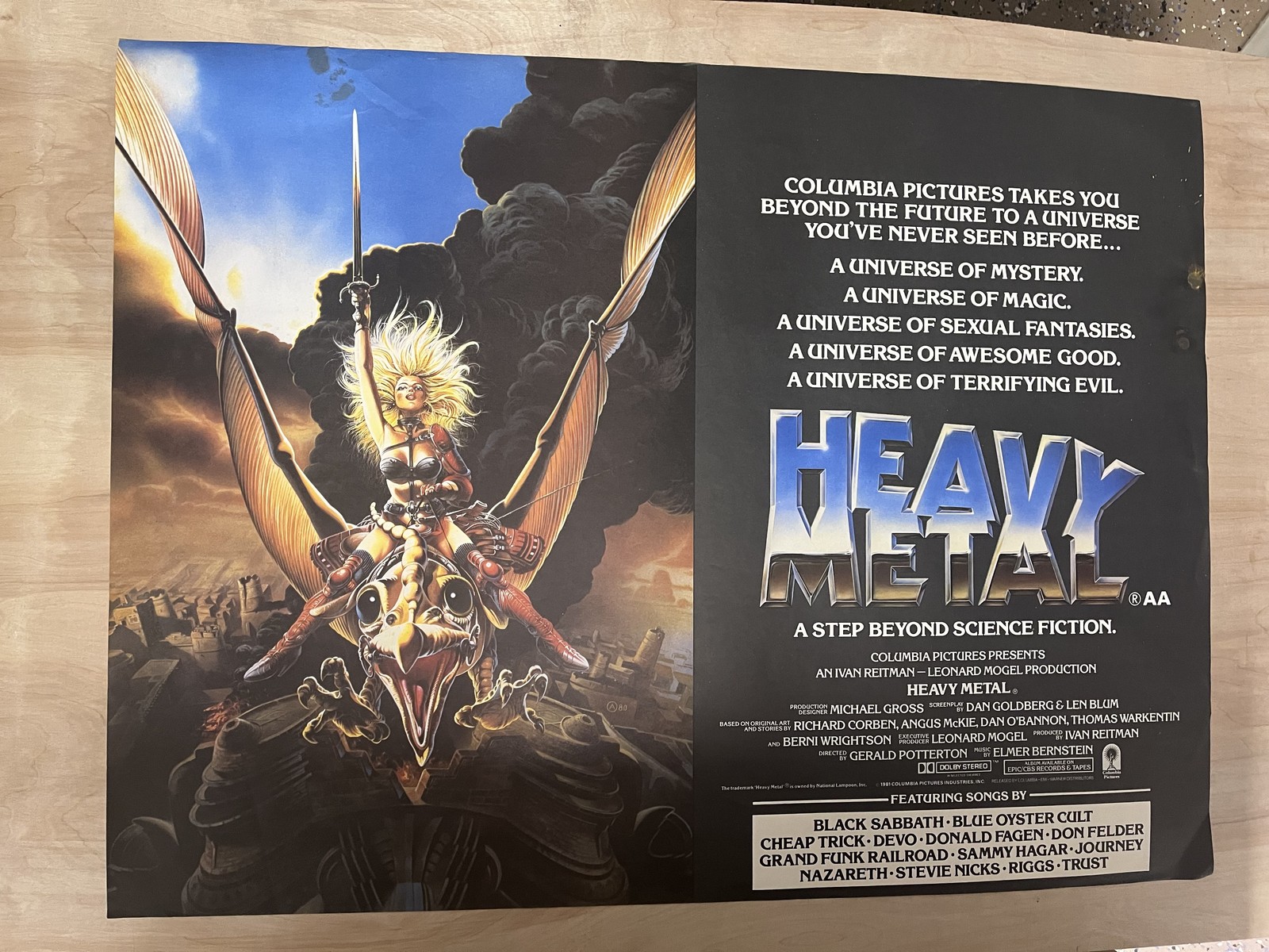1981 HEAVY METAL British Quad Movie Poster 30 x 40 Cult Classic Vintage Original