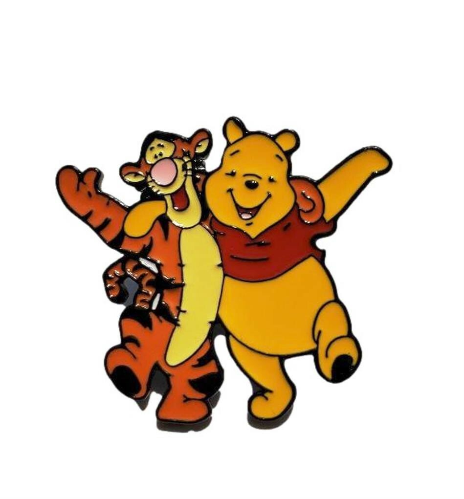 Tigger And Winnie The Pooh BFF 1 Inch Tall Enamel Metal Pin