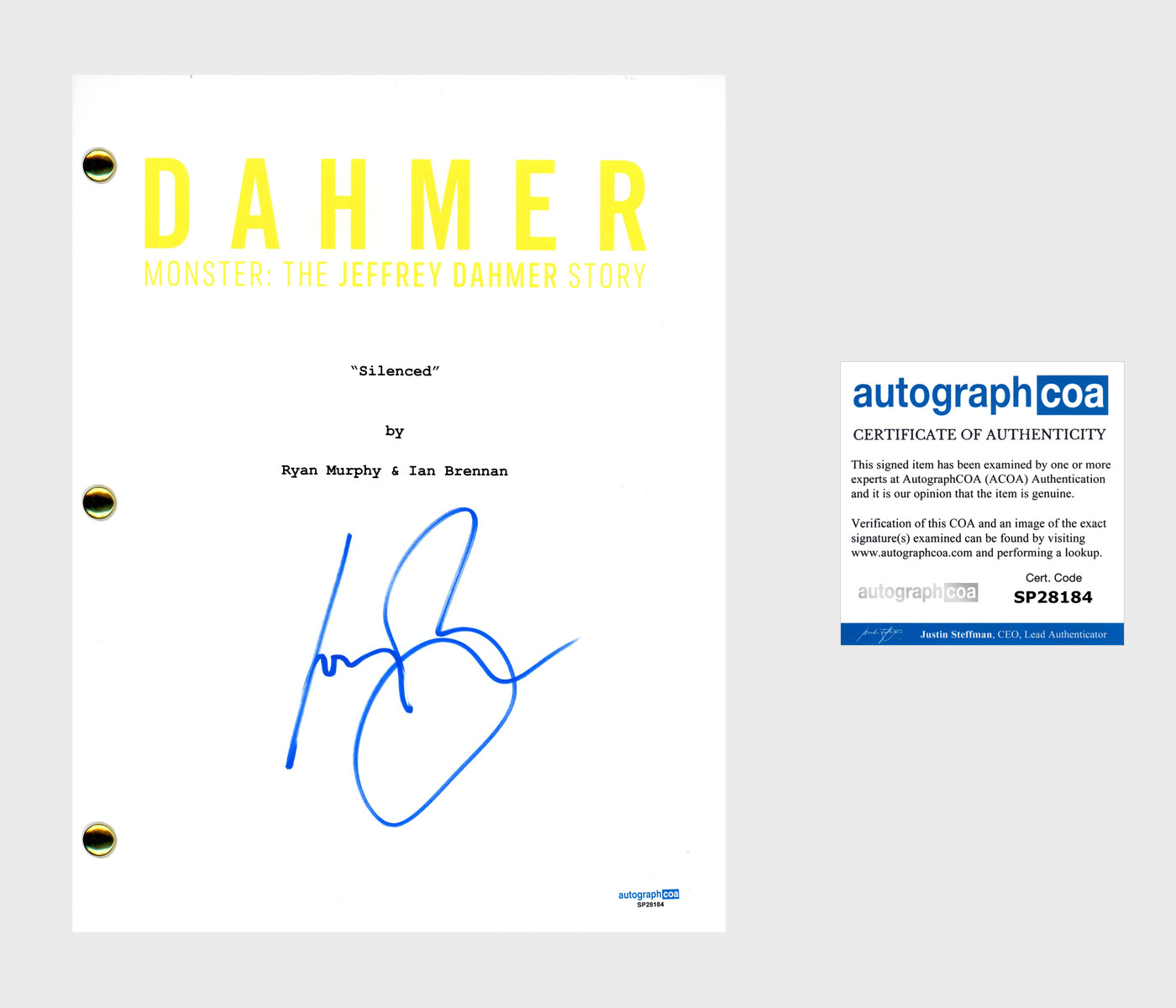 Ian Brennan ‘Monster: The Jeffrey Dahmer Story’ Creator Signed Full Script ACOA
