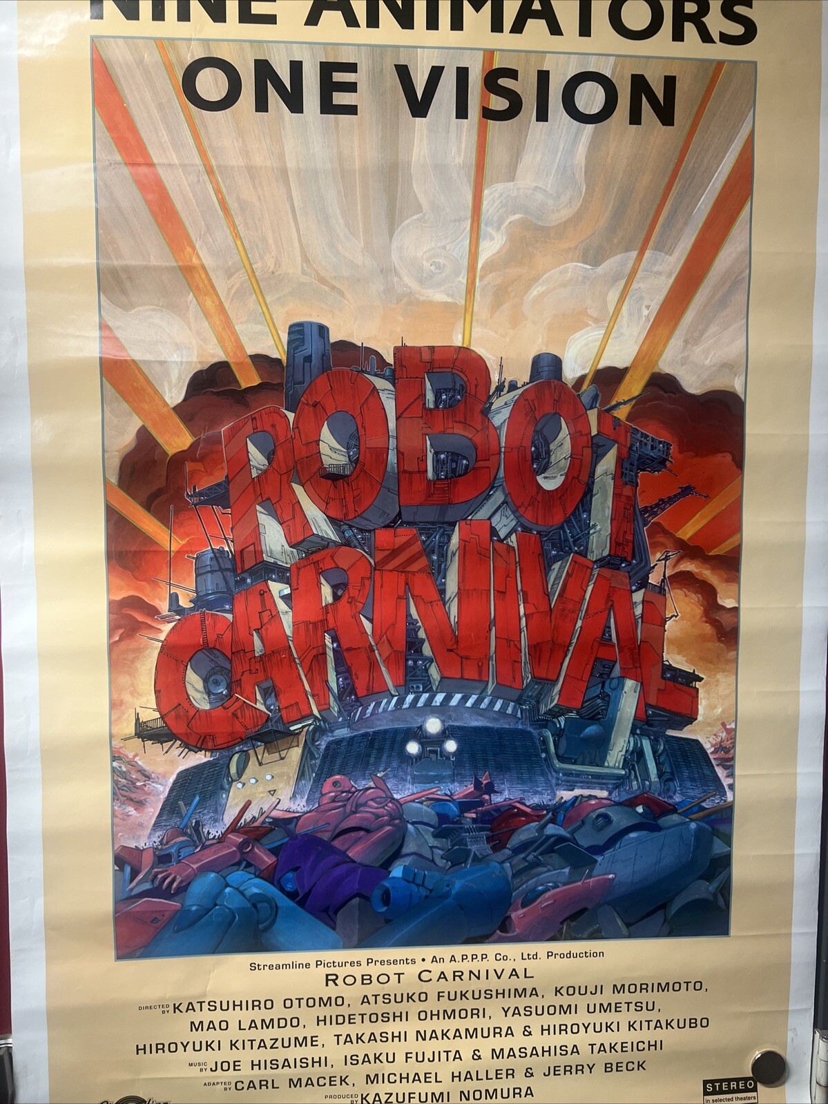 Rare Original 1990 Robot Carnival 27×41 Movie Poster Japanese Anime Vintage-