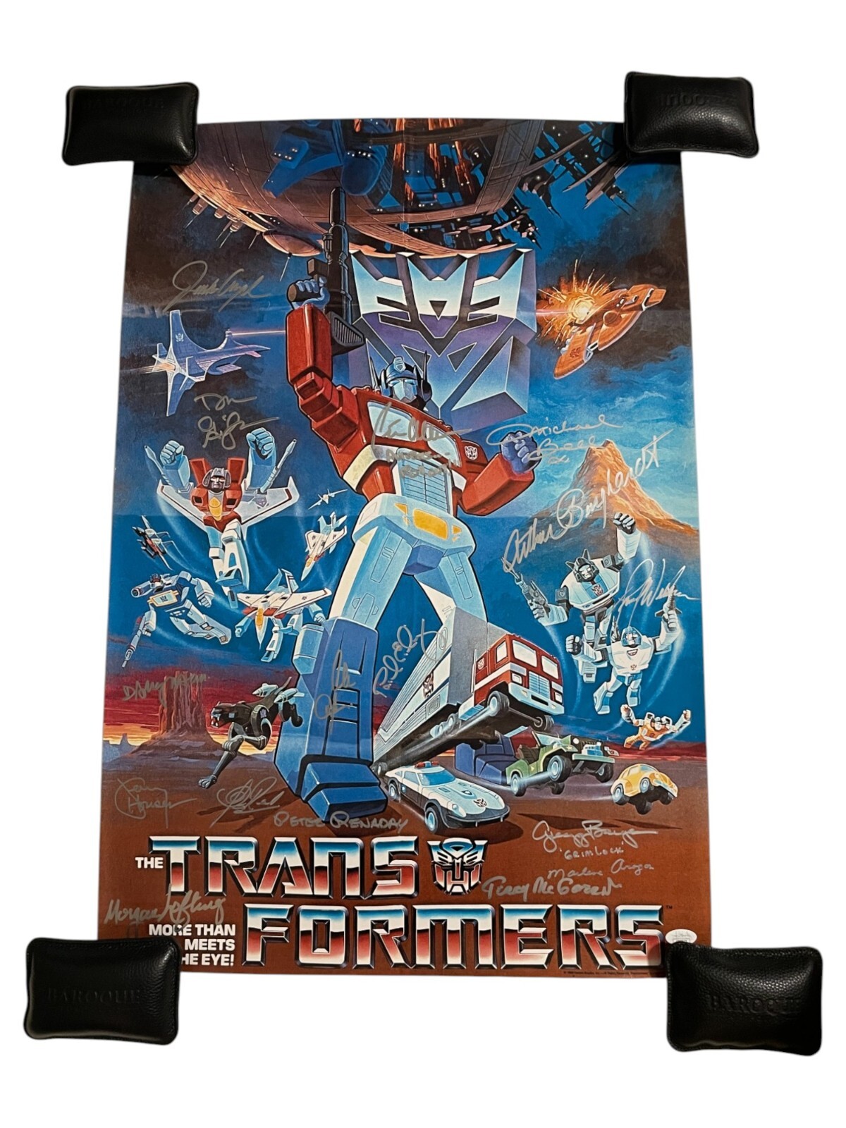 Peter Cullen Frank Welker +14 Signed 20×30 Transformers Auto Poster JSA COA LOA