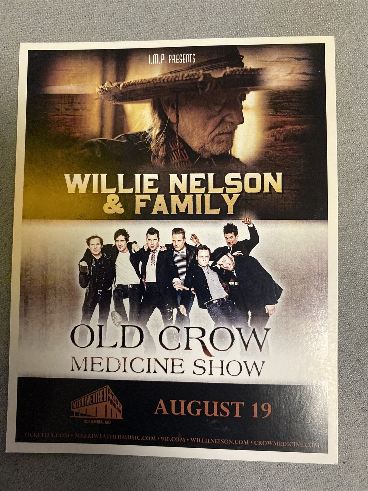 Willie Nelson & Family ￼8-19-2015 merriweather With Old Crow Medicine Show 5×4