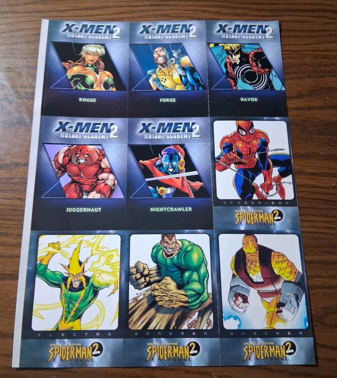 Xmen Spiderman Video Game Uncut Trading Cards Vintage Print Ad 8×11 2000s