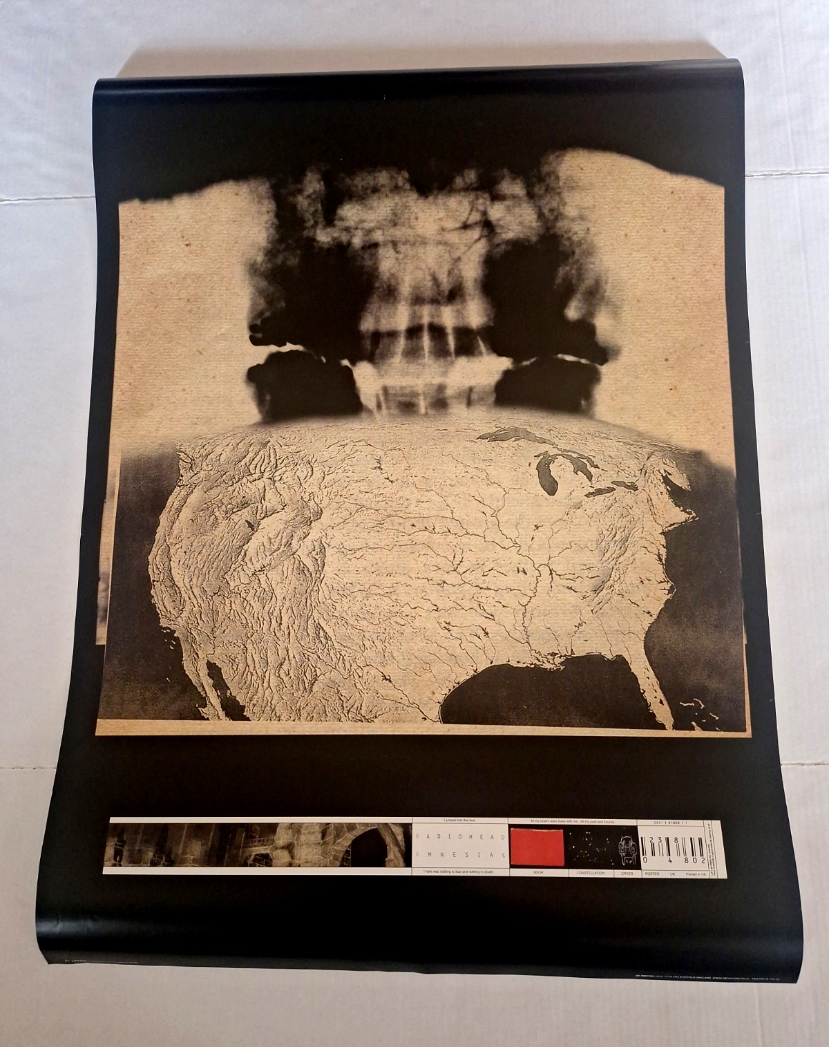 RADIOHEAD AMNESIAC Pyramid Song W.A.S.T.E 25×35″ 2001 UK POSTER Deleted Design