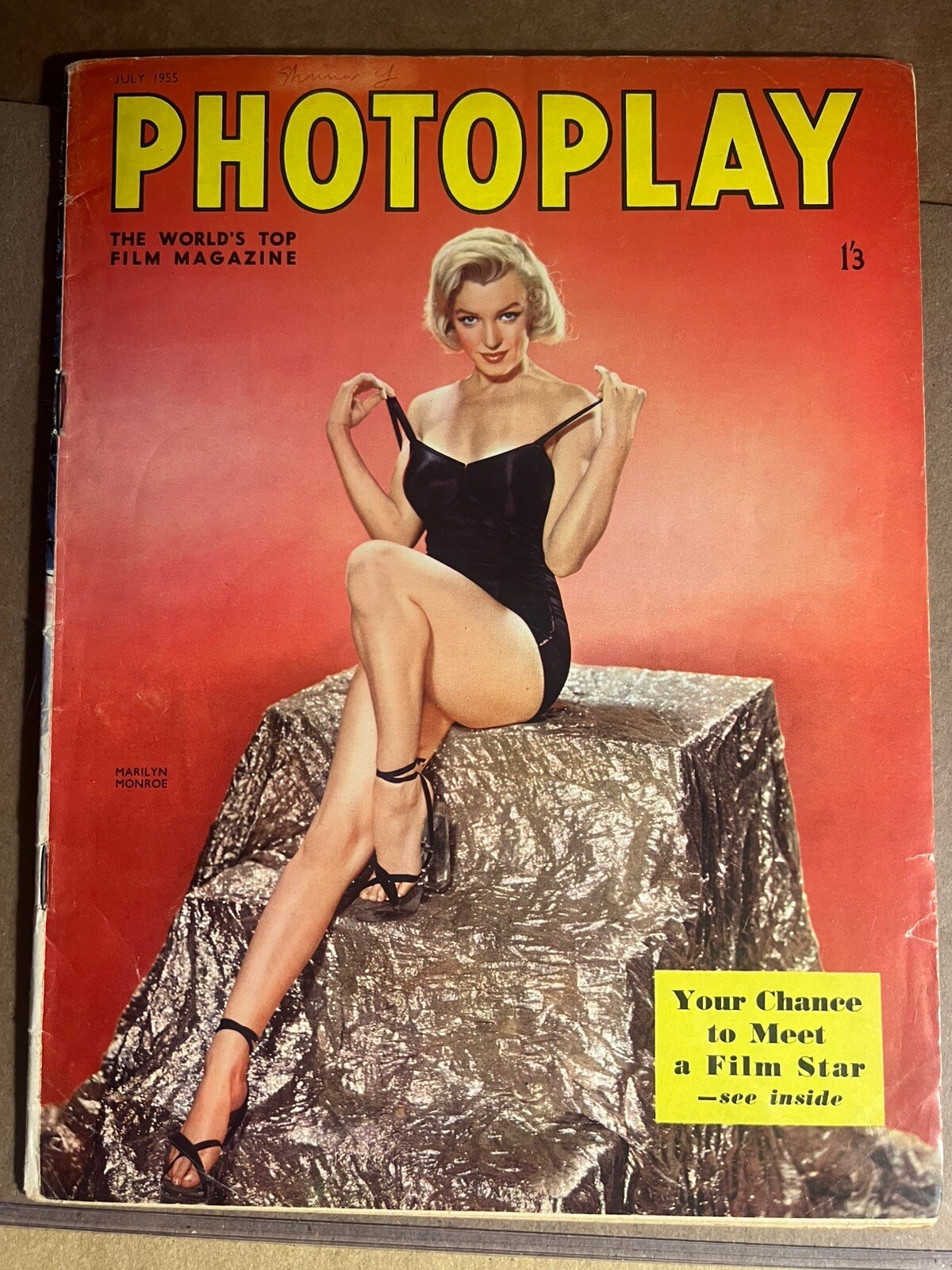MARILYN MONROE – PHOTOPLAY 07/55 BRITISH COLOR COVER MAGAZINE GREAT PHOTO NICE!!