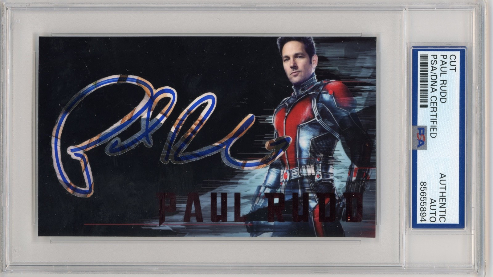Paul Rudd Signed Custom Cut 3×5 Card Marvel Ant-Man PSA Slab AUTO