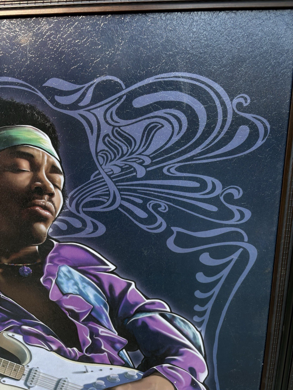 Authentic Hendrix Jimi Hendrix Textured Gesso Wall Art Purple Haze 39 x 27