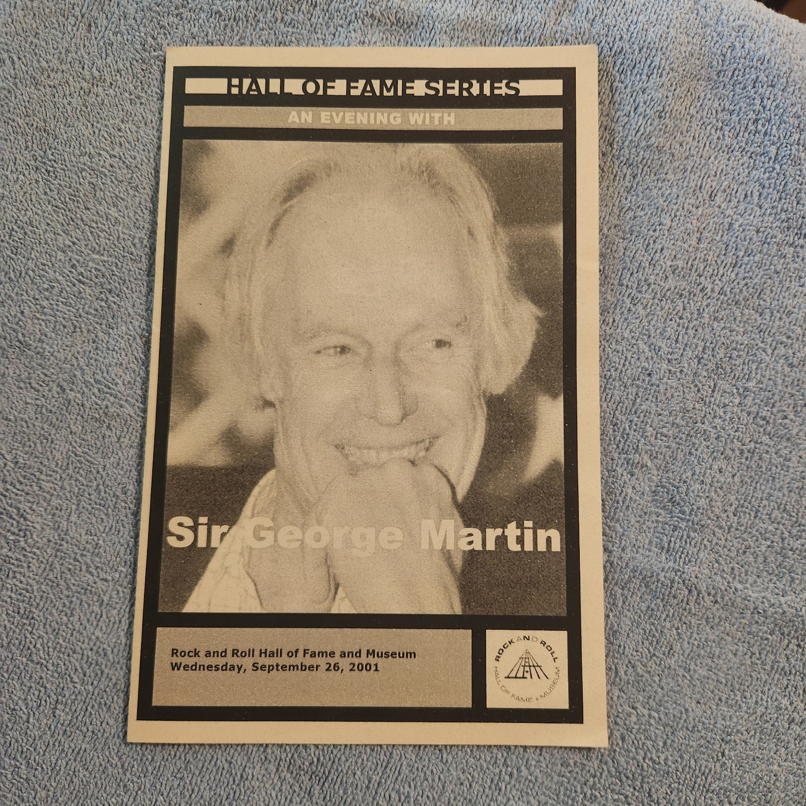 Sir George Martin – Rock & Roll Hall of Fame Speaker Series Program/Ticket Stub