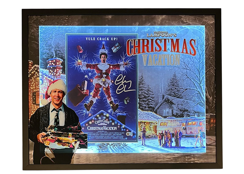 Chevy Chase Signed Christmas Vacation 16×20 LED Framed Photo 31.5×25.5