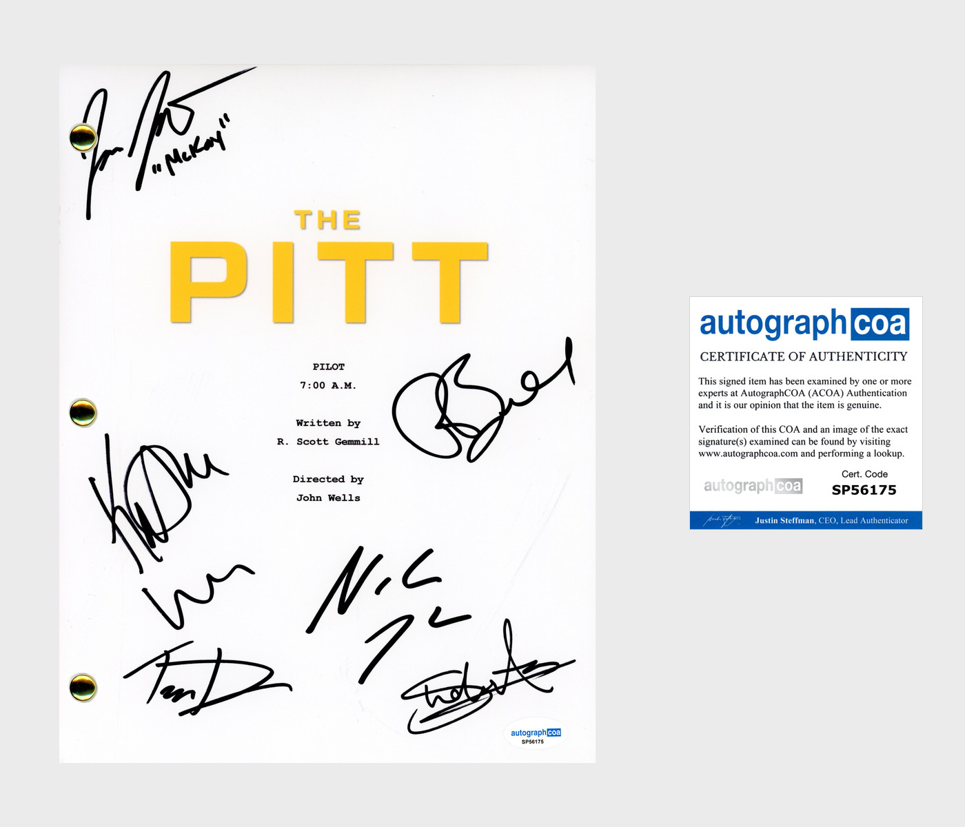 THE PITT SIGNED PILOT SCRIPT BY X6 CAST Katherine LaNasa Noah Wyle ACOA COA