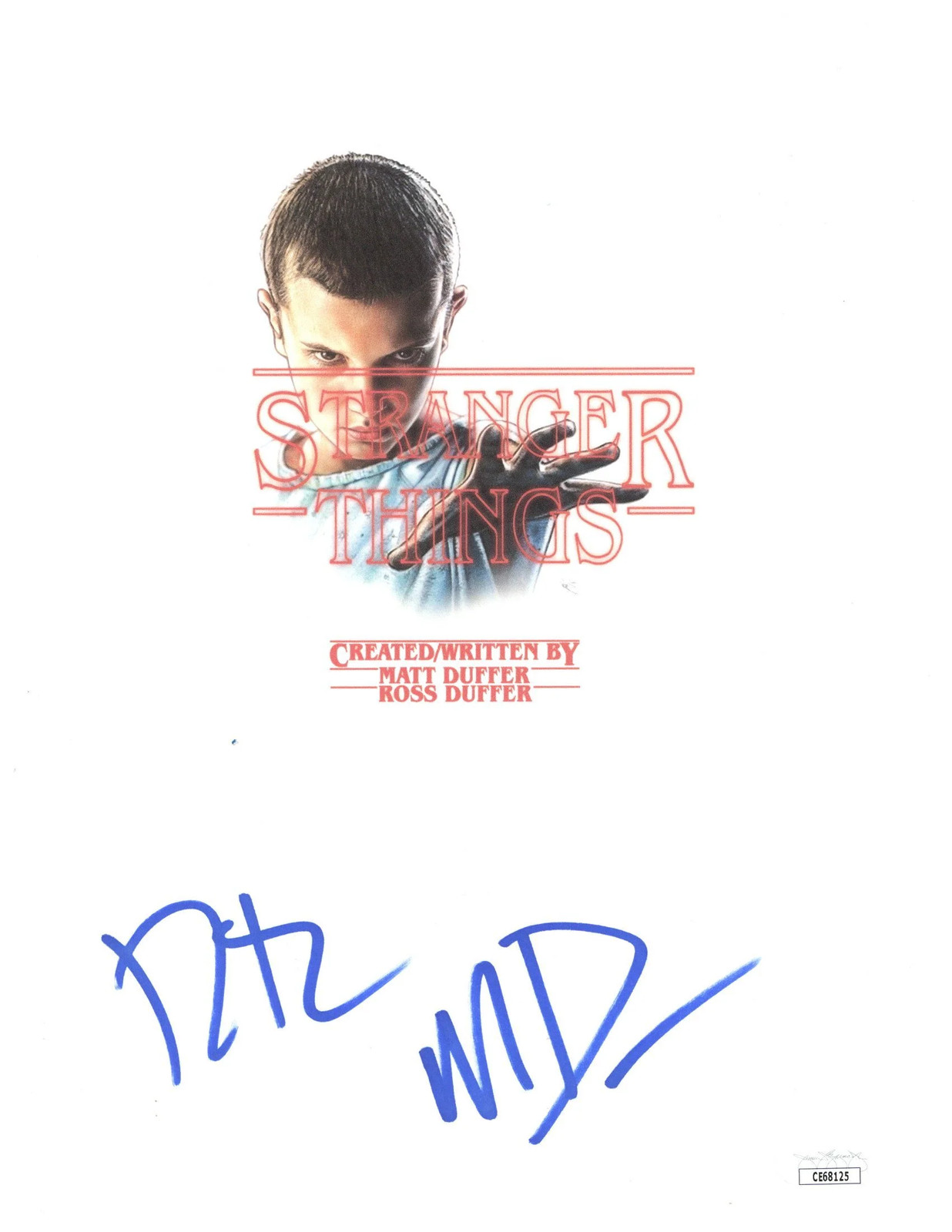 The Duffer Brothers Signed Script Cover Stranger Things Autographed JSA COA