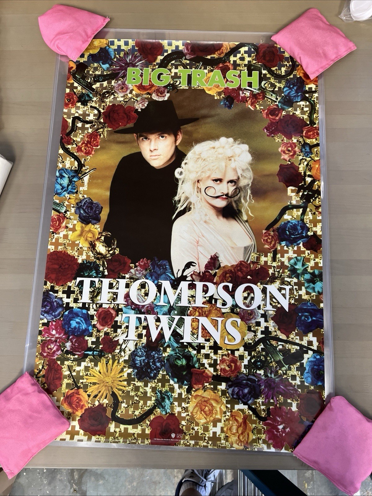 THOMPSON TWINS Big Trash Rare Vintage 1989 Poster 23” X 25”. New Old Stock