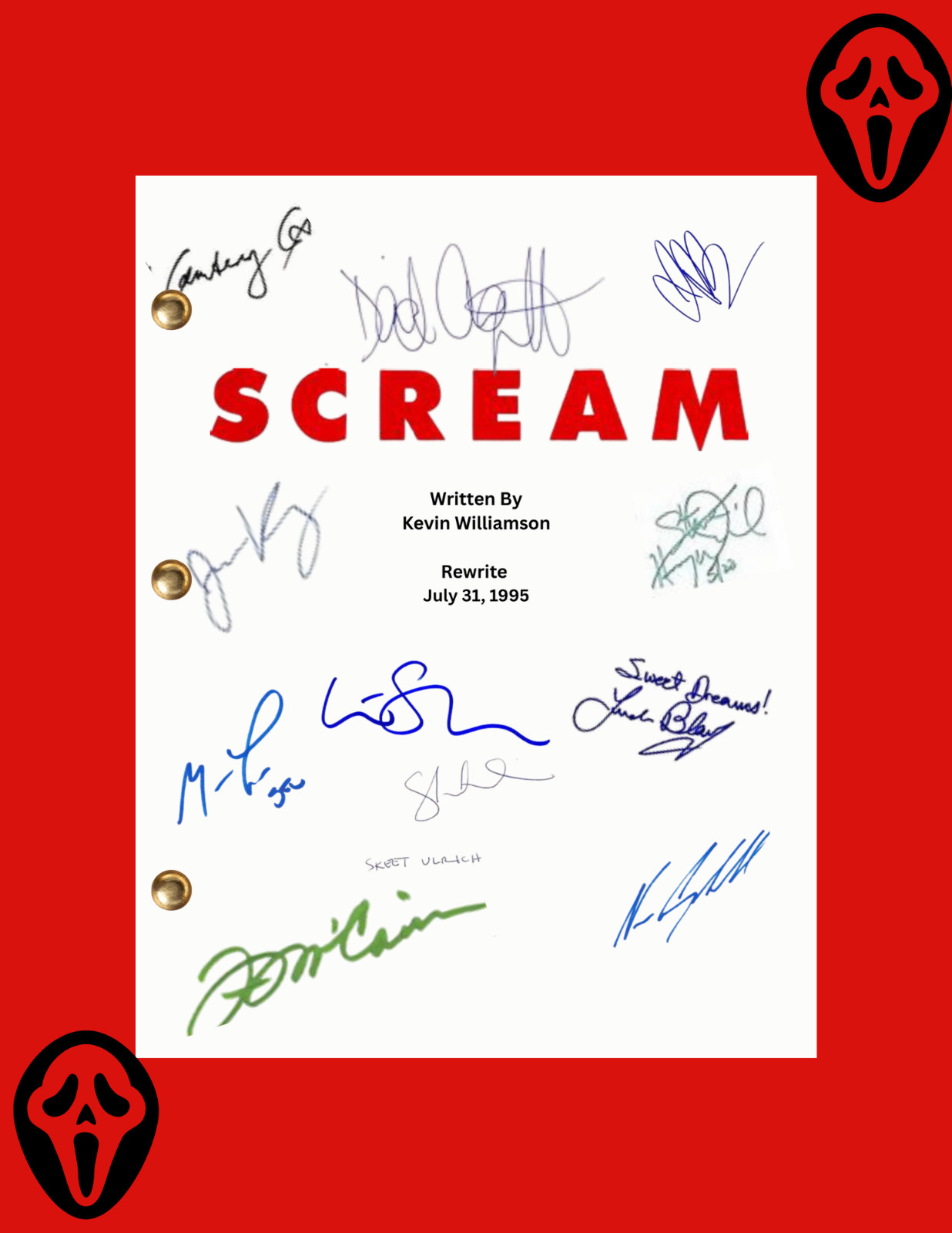 Scream Horror Full Movie 120 Page Script – Reprinted – Great For Collectors