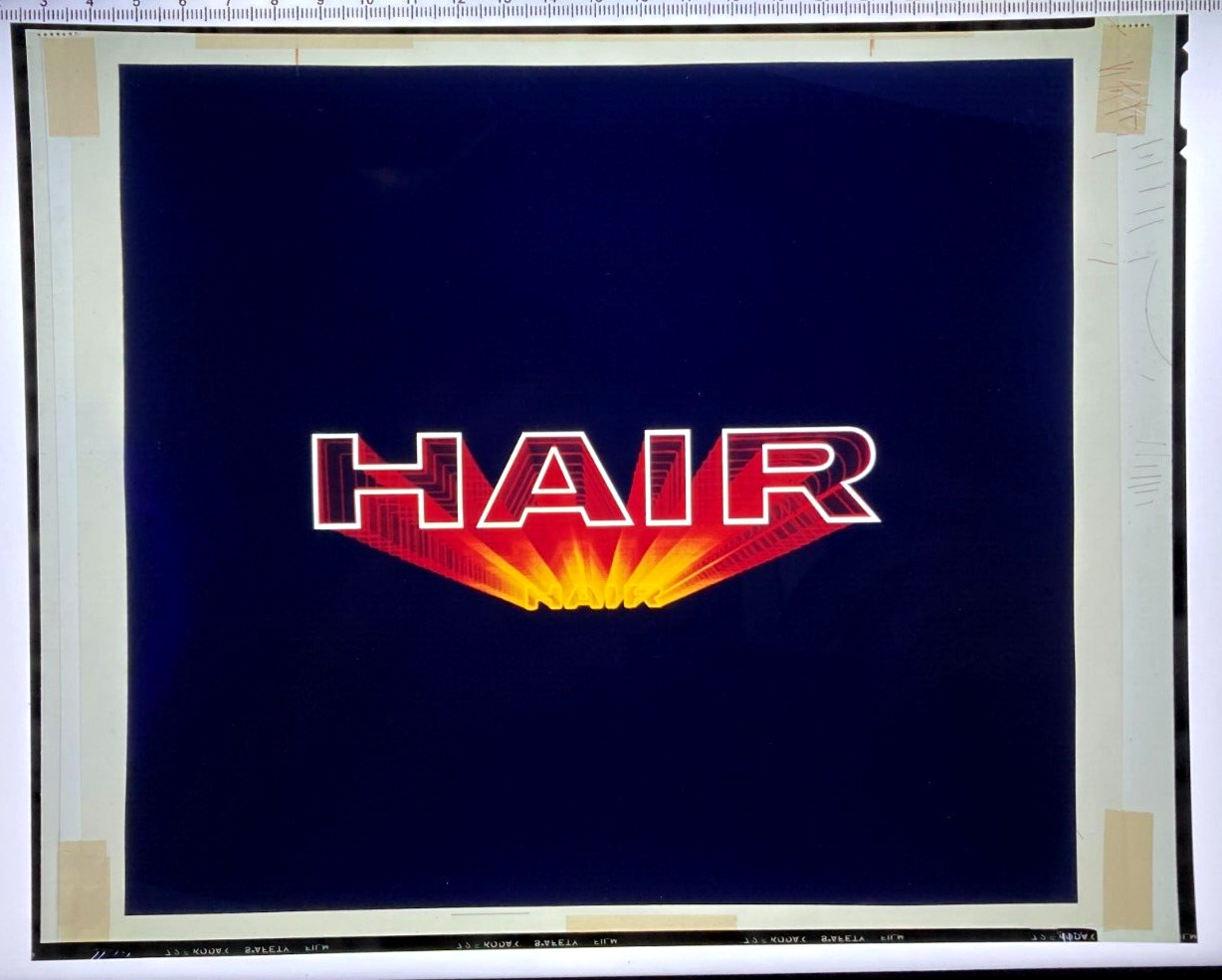 HAIR Original Movie Photo Transparency Hippie Counter Culture Musical Poster Art