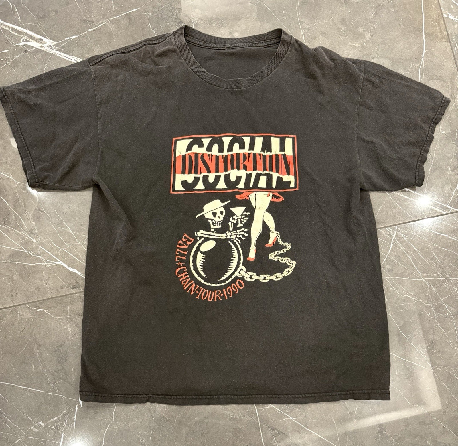 Vintage VTG Social Distortion Ball & Chain Tour 1990 Black Medium/large
