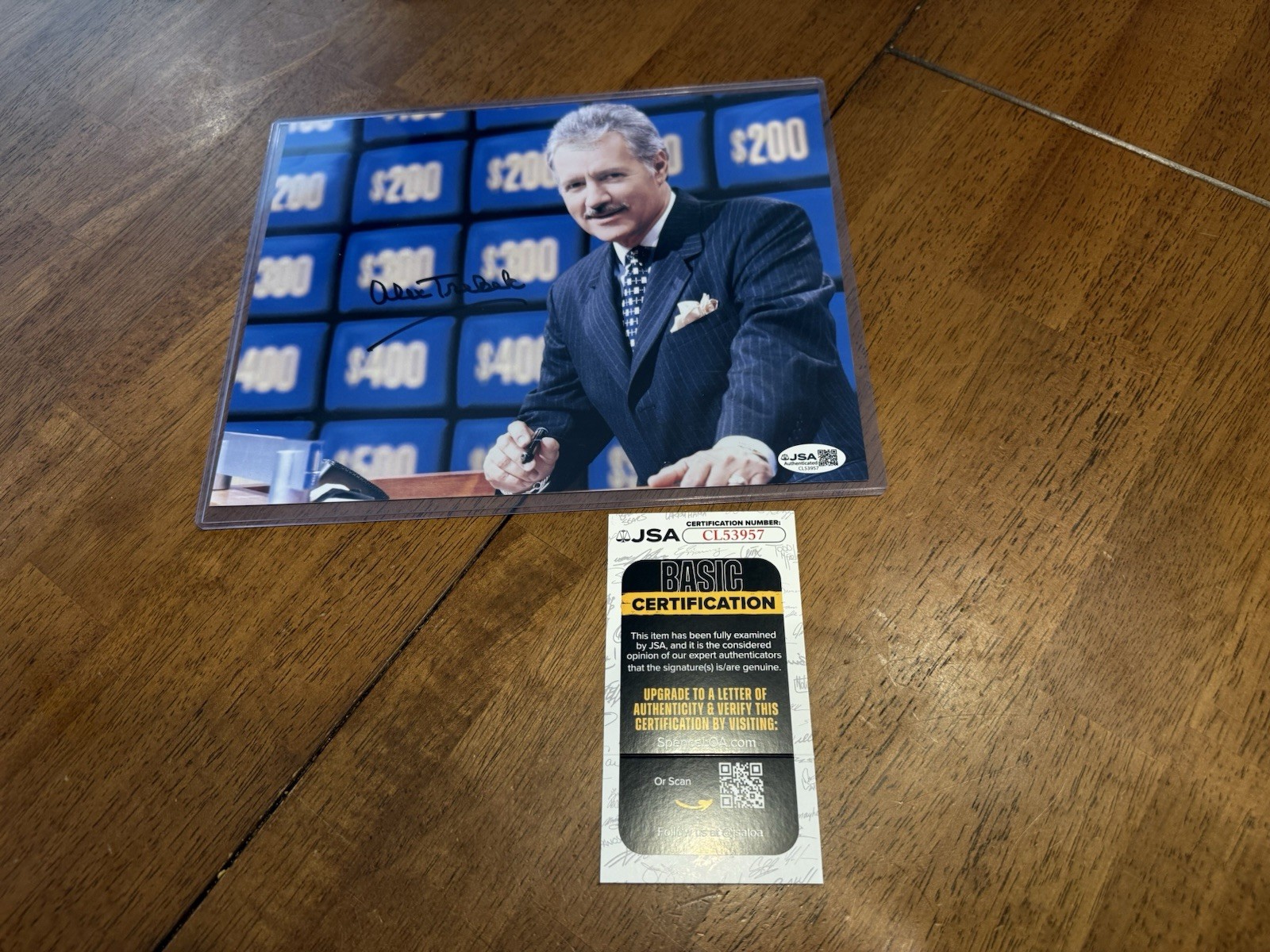 Autographed ALEX TREBEK Signed 8″x10″ Photograph JEOPARDY JSA COA
